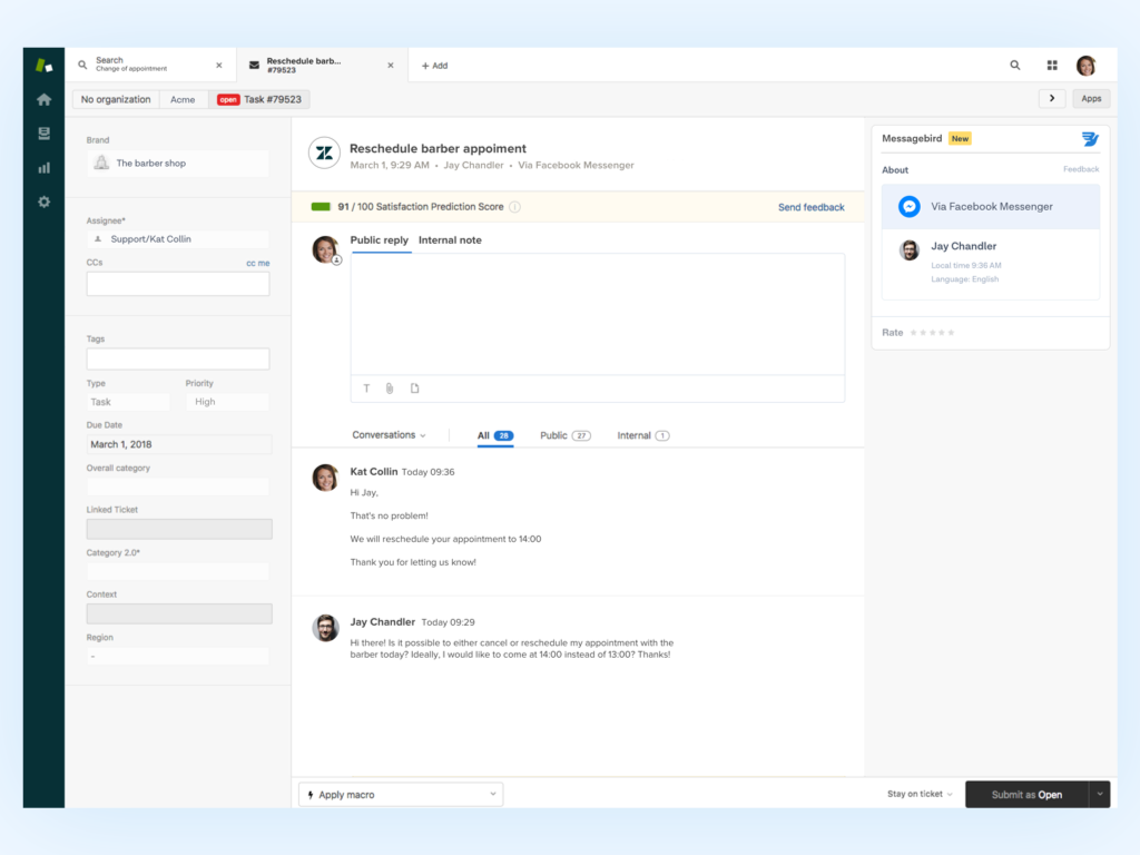 MessageBird Chat App Integration with Zendesk Support